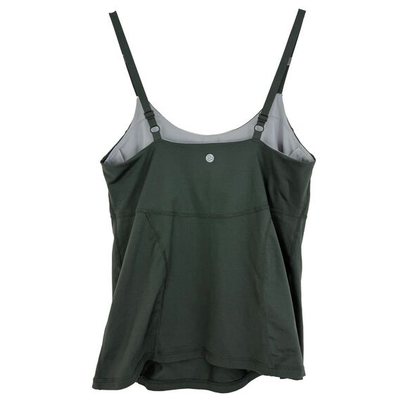 ZELLA Built in Bra Tank L Green Workout Active Gym Stretch Slim Fit EUC B85 - Picture 2 of 5